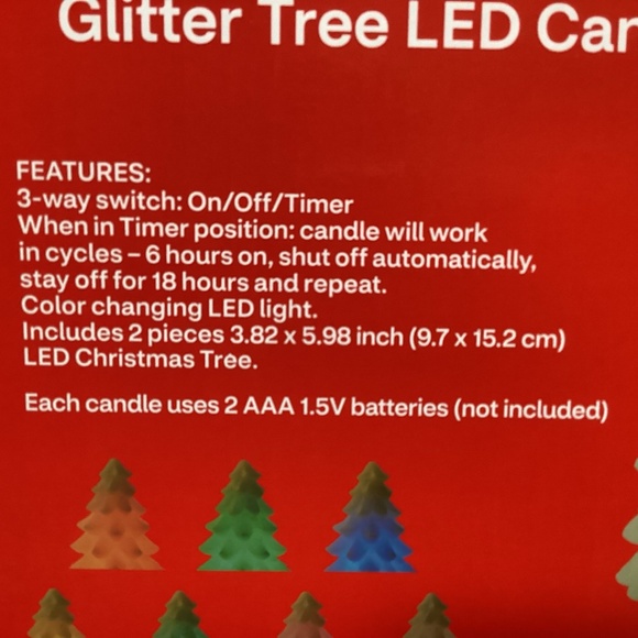 Merry Brite Glitter Tree LED Candle Set New - Picture 11 of 14